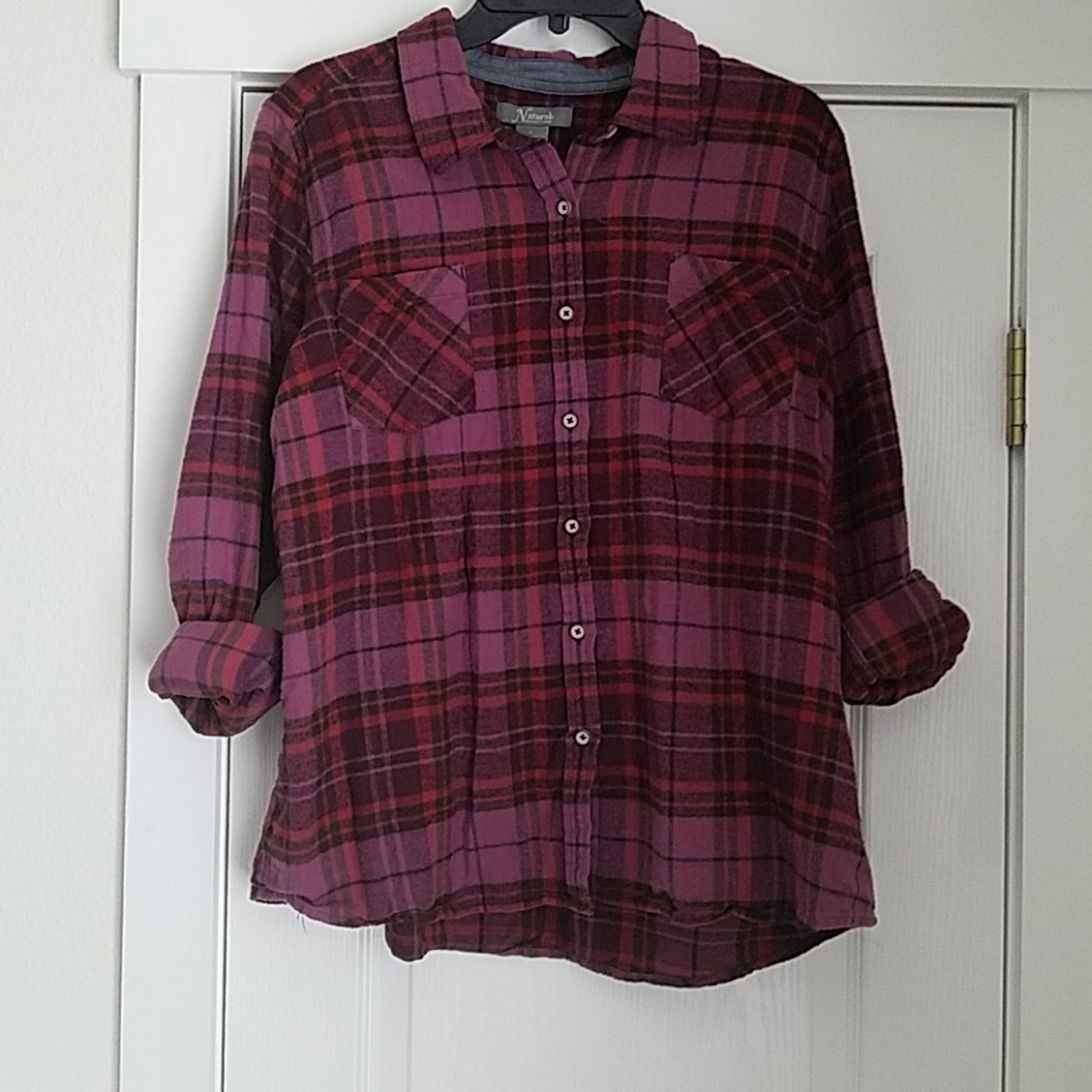 Plaid button down shirt